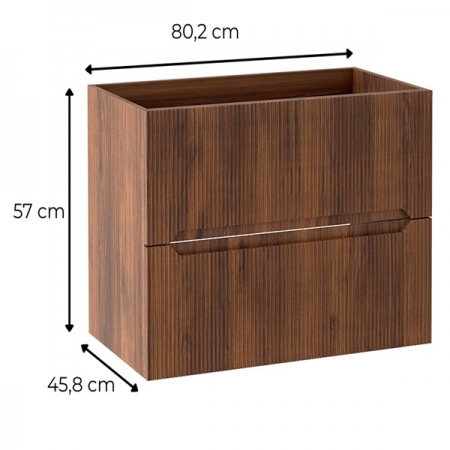 Ryflowana szafka pod umywalkę 80 cm łazienkowa orzech warmia NORO